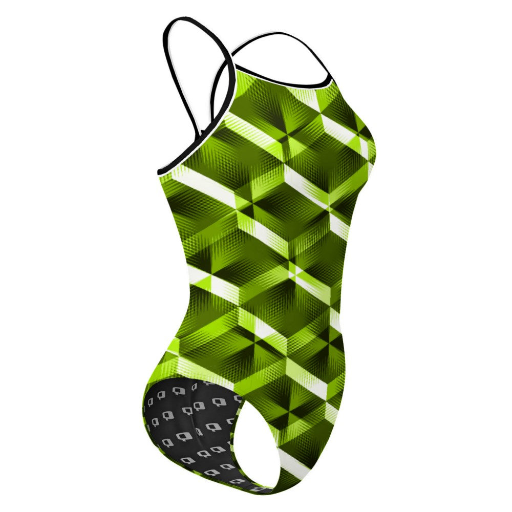 Green Diamond Skinny Strap Swimsuit