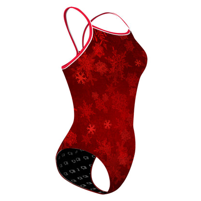 Red Snowflakes - Skinny Strap Swimsuit