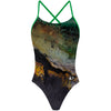 Green Oil On Canvas - "X" Back Swimsuit