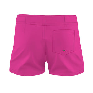 Dark Pink Solid Color - Women Board Shorts