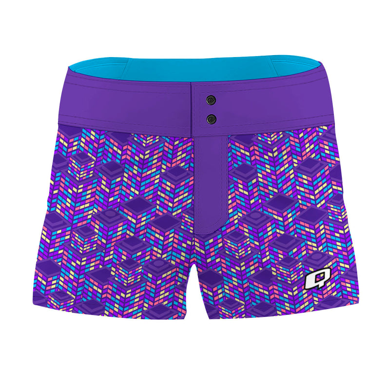 Purple Neon City Women Board Shorts