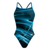 Dynamic Blue Skinny Strap Swimsuit