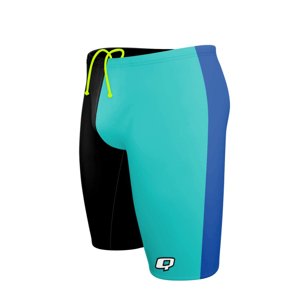 Tricolor Black and Turquoise Jammer