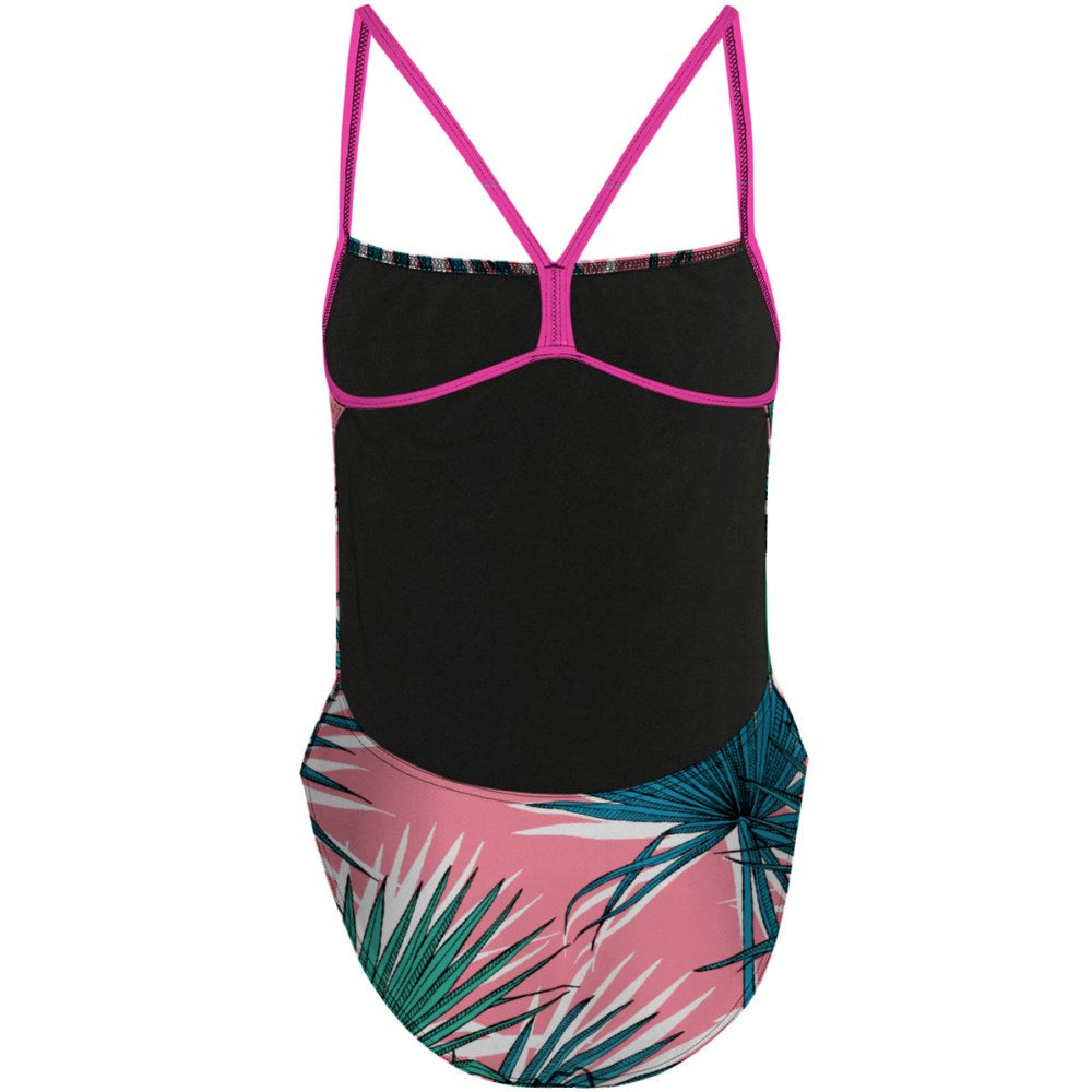 Pink Palm "Y" Back Swimsuit