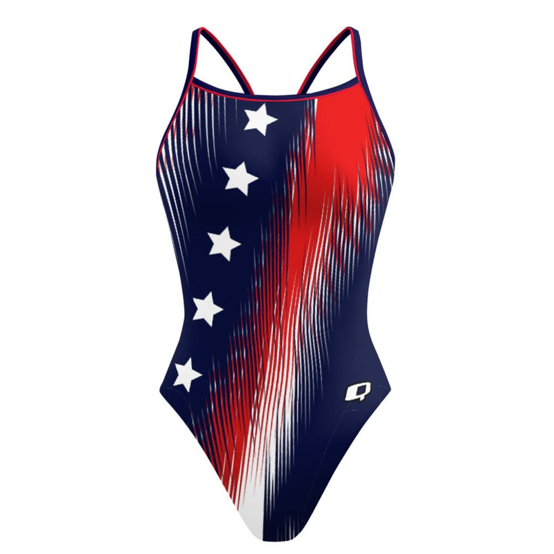 Honor Flag Skinny Strap Swimsuit