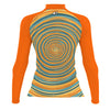 Blue and Yellow Sunset V1 - Women's Surf UPF50+ Long Sleeve Rash Guard