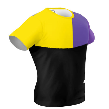 Tricolor Black, Yellow and Purple Performance Shirt