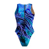 Light on the Water/Mystic Waves - Women Waterpolo Reversible Swimsuit Cheeky Cut