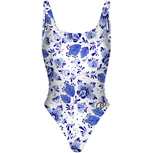 Delft Blue - High Hip One Piece Swimsuit