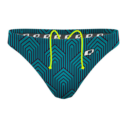 Deco Teal Burgundy - Waterpolo Brief
