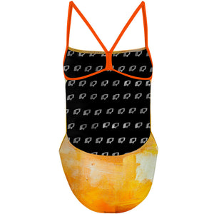 Yellow Brush Strokes - "Y" Back Swimsuit