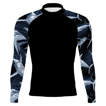 Shark Attack - Men's Surf UPF50+ Long Sleeve Rash Guard