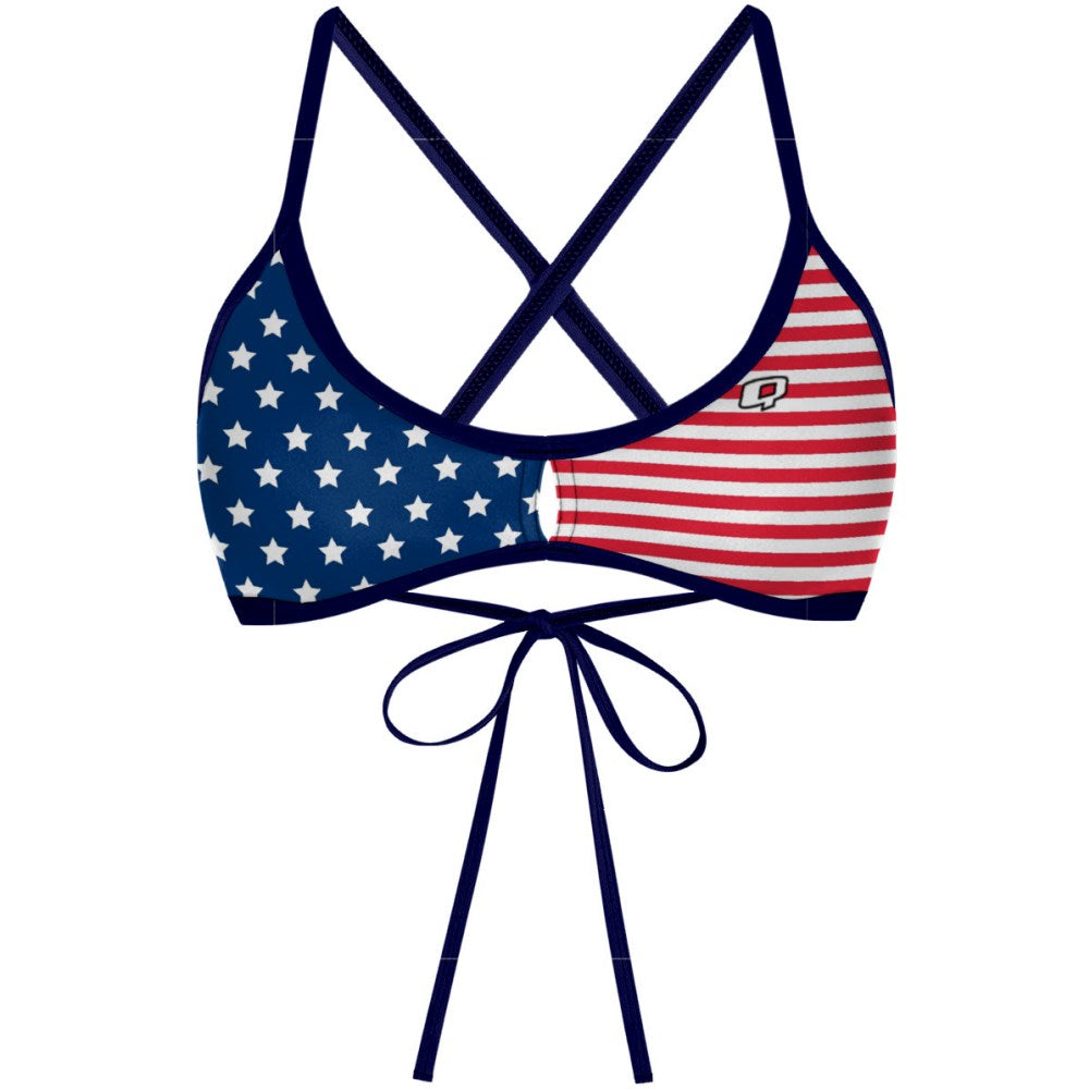 Stars and Stripes Demi Tieback Bikini Top