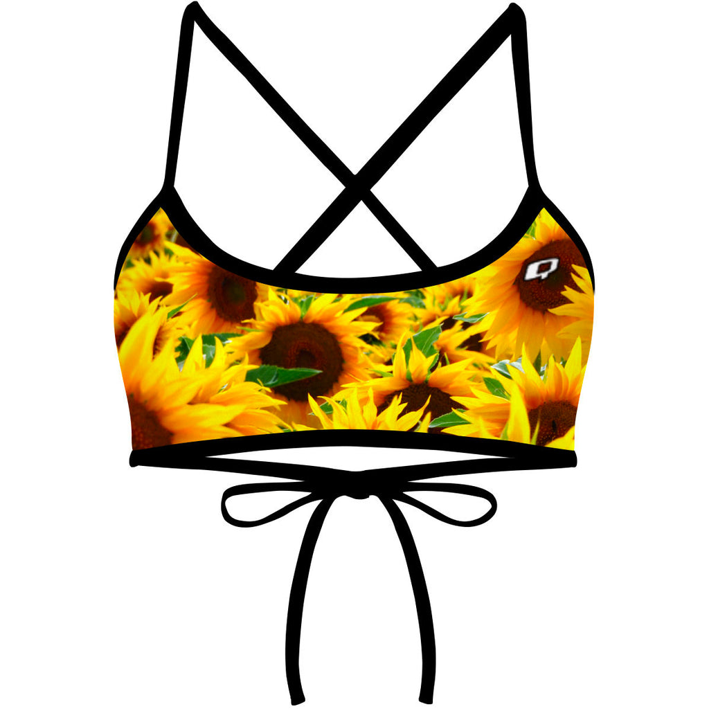 Sunny Sunflowers -  Ciara Tieback Bikini Top