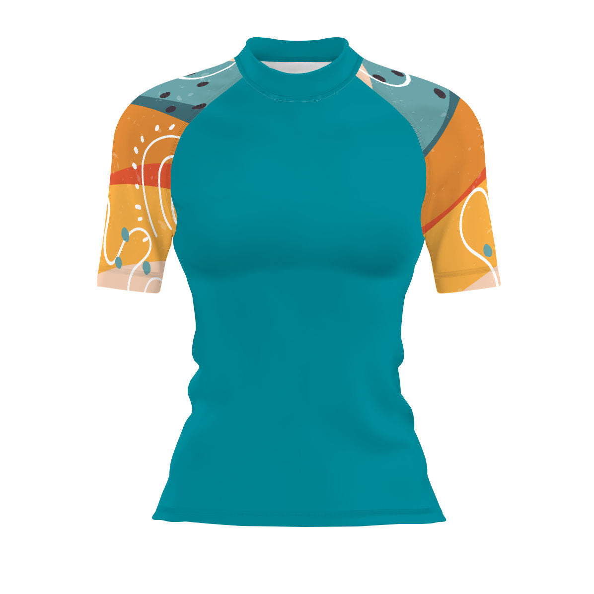 Sunset stripes - Women's Surf UPF50+ Short Sleeve Rash Guard