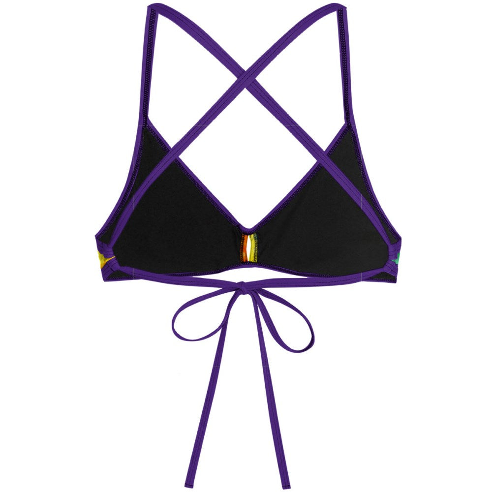 Tie Dye Colors Demi Tieback Bikini Top