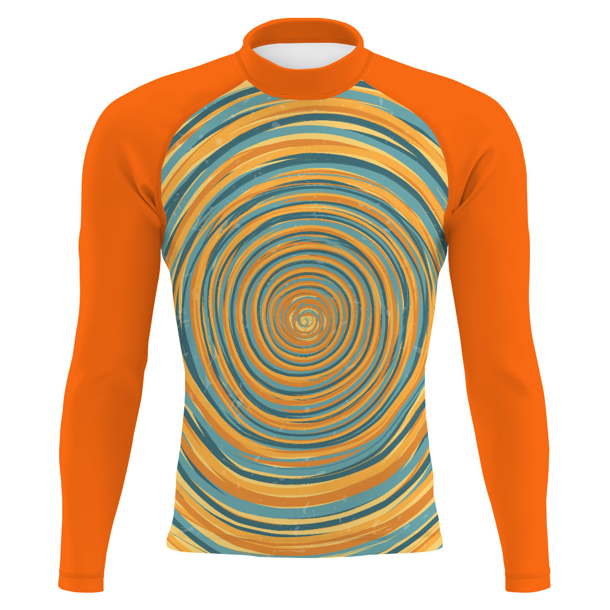 Blue and Yellow Sunset V1 - Men's Surf UPF50+ Long Sleeve Rash Guard