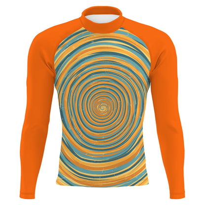 Blue and Yellow Sunset V1 - Men's Surf UPF50+ Long Sleeve Rash Guard