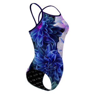 Purple Dahlias - Skinny Strap Swimsuit