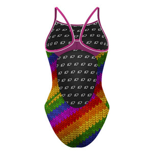Crochet Rainbow Skinny Strap Swimsuit