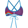 Purple Tropical Demi Tieback Bikini Top