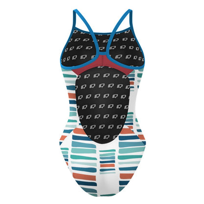 Blocks Skinny Strap Swimsuit