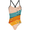 Sunset Stripes - Tieback One Piece Swimsuit