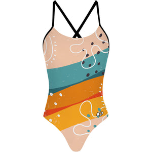 Sunset Stripes - Tieback One Piece Swimsuit