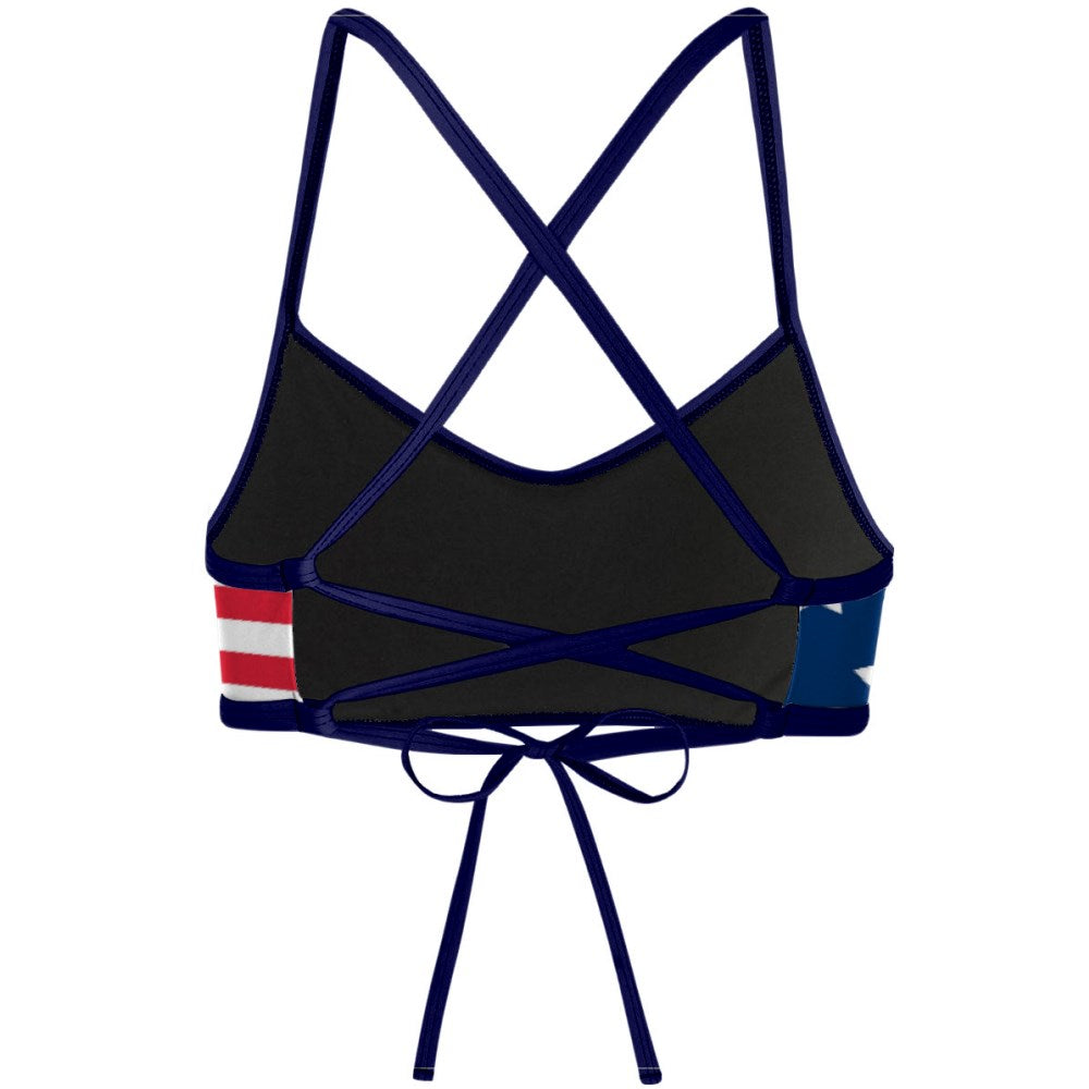 Stars and Stripes  Ciara Tieback Bikini Top