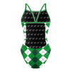 Green Plaid - Sunback Tank Swimsuit