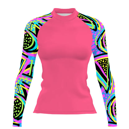 Purple 80s - Women's Surf UPF50+ Long Sleeve Rash Guard