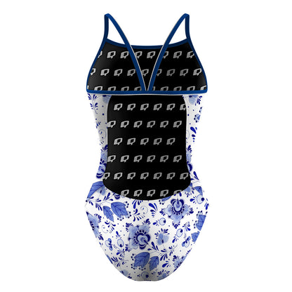 Delft Blue - Sunback Tank Swimsuit