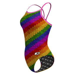 Crochet Rainbow Skinny Strap Swimsuit