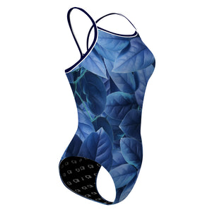 Blue Winter Leaves - Skinny Strap Swimsuit