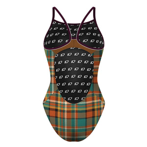 Fall Tartan Skinny Strap Swimsuit