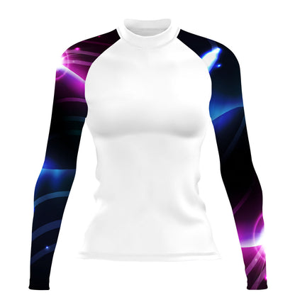 White Galaxy - Women's Surf UPF50+ Long Sleeve Rash Guard