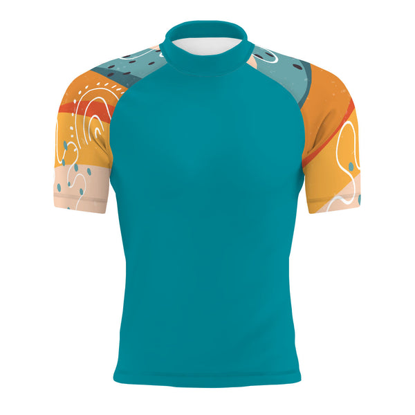 Sunset stripes - Men's Surf UPF50+ Short Sleeve Rash Guard