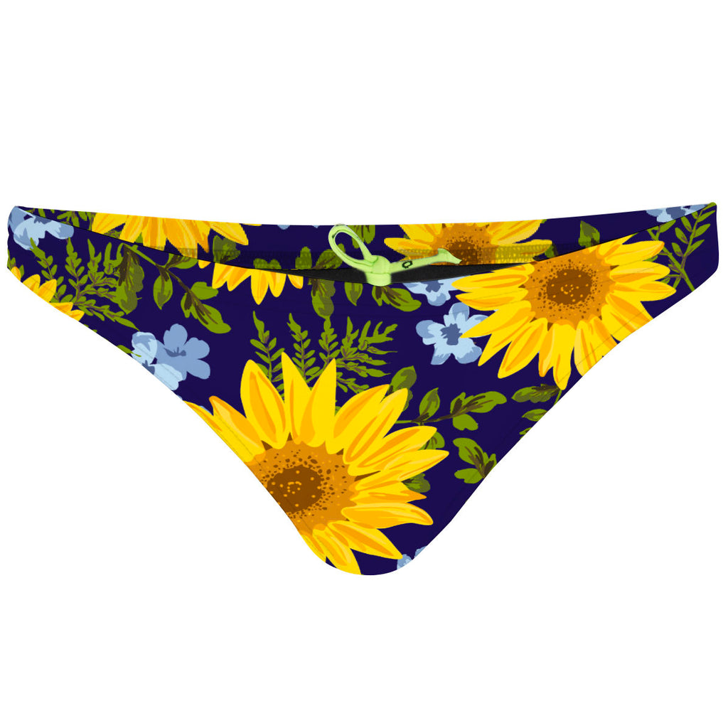 Blue Sunflower - Tieback Bikini Bottom