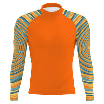 Blue and Yellow Sunset - Men's Surf UPF50+ Long Sleeve Rash Guard