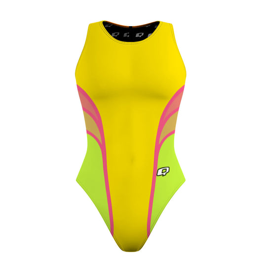 yellow pink green - Women's Waterpolo Swimsuit Classic Cut
