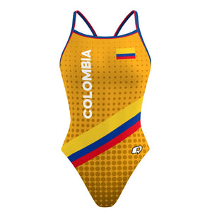 GO COLOMBIA Skinny Strap Swimsuit