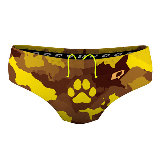 Yellow/brown paw print - Classic Brief Swimsuit