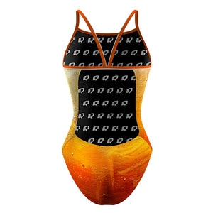 Yellow Brush Strokes - Sunback Tank Swimsuit