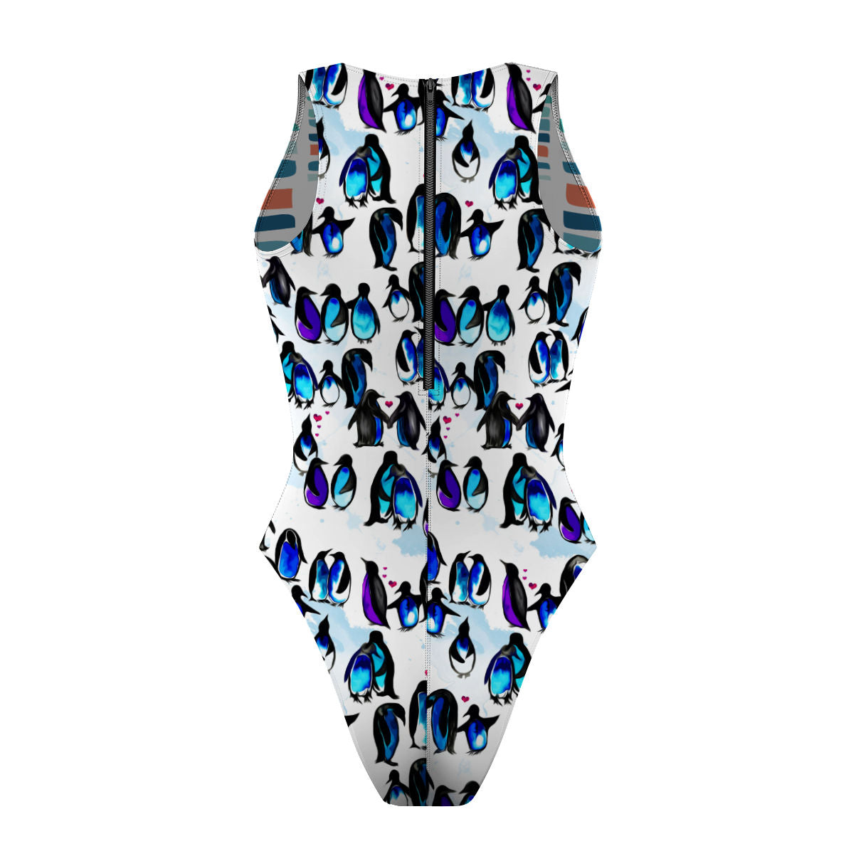 Blocks/You are my penguin - Women Waterpolo Reversible Swimsuit Cheeky Cut
