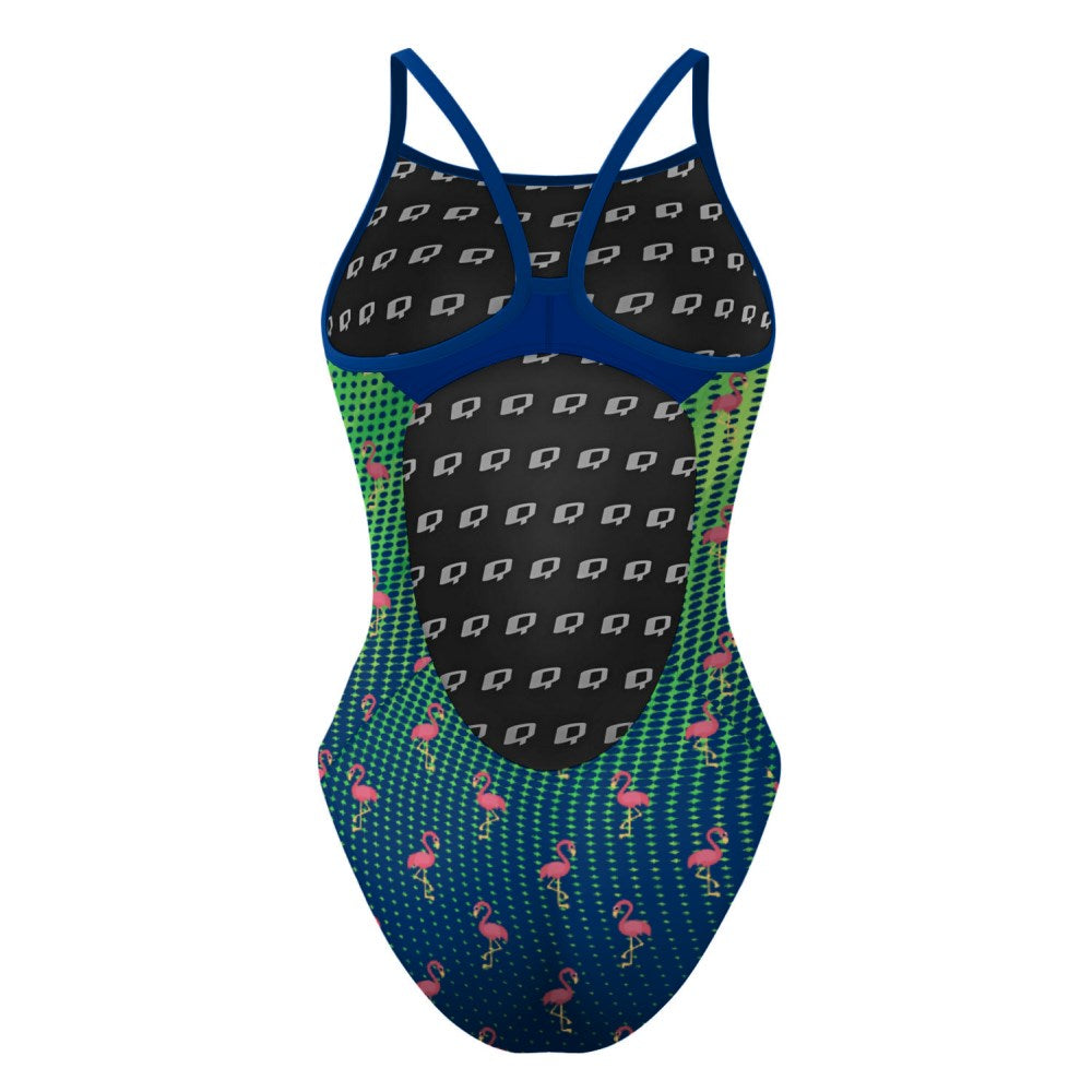 Party Flamingos Skinny Strap Swimsuit