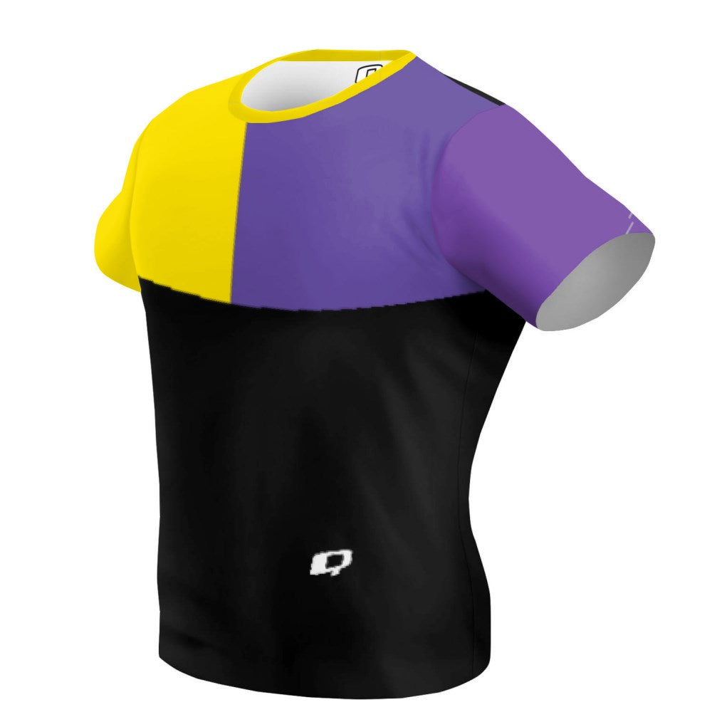 Tricolor Black, Yellow and Purple Performance Shirt