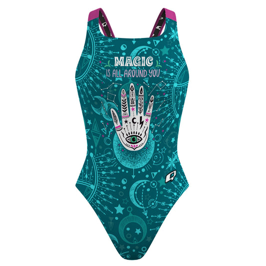 Cosmic Teal Magic- Classic Strap Swimsuit