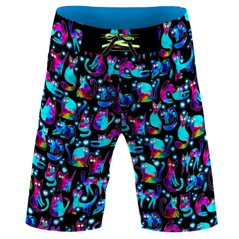 Space Kitties Men Board Shorts