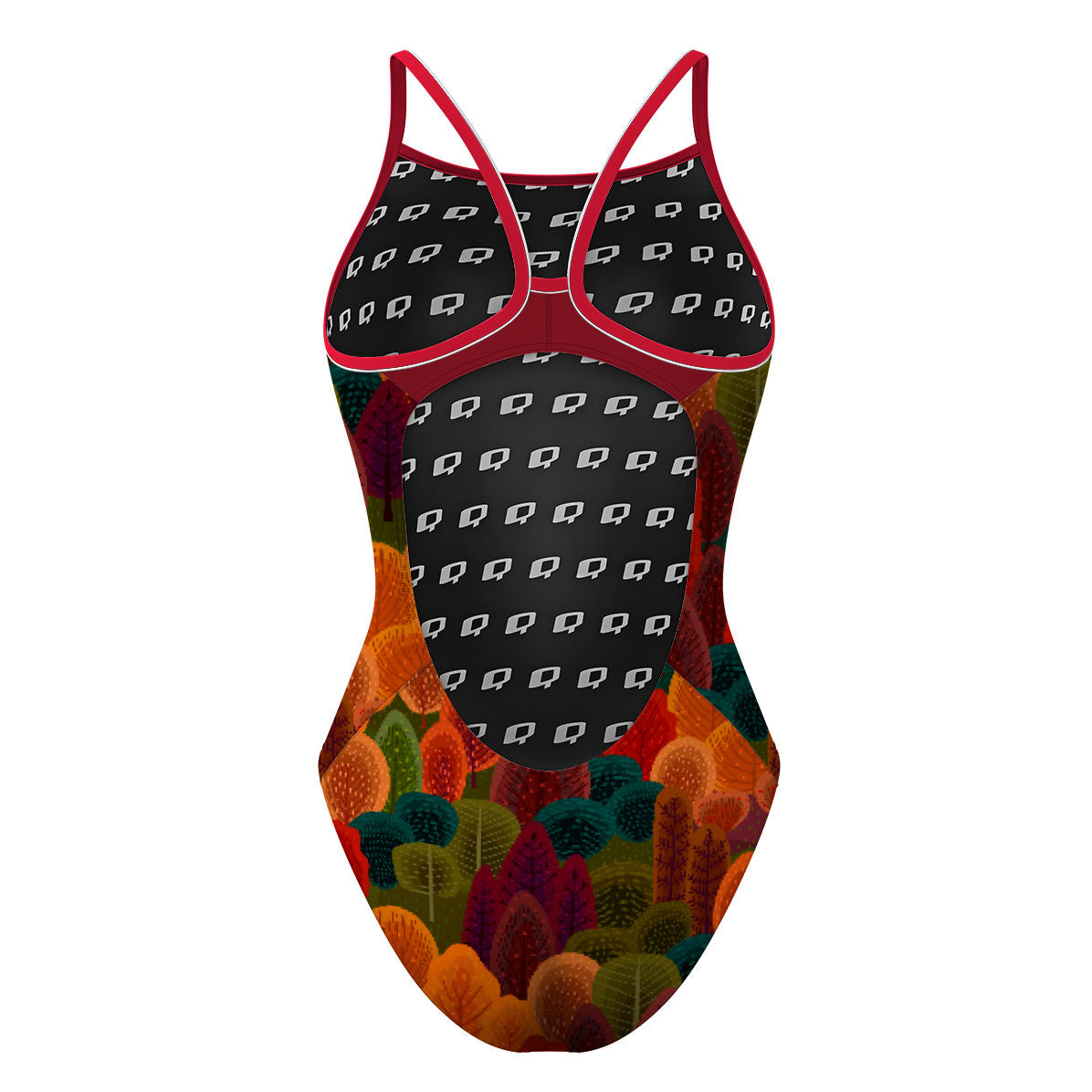 Colorful Trees Skinny Strap Swimsuit