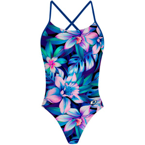 Outstanding Orchids - "X" Back Swimsuit
